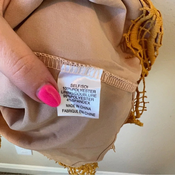 Wayf Orleans Lace Mini Dress in Gold Lace - Picture 4 of 7